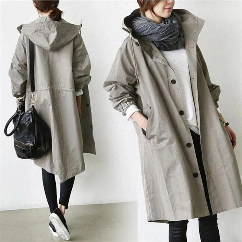 Women's Stretch Blend Coat with Waist Definition and Shape Recovery Knit All Vera Mart