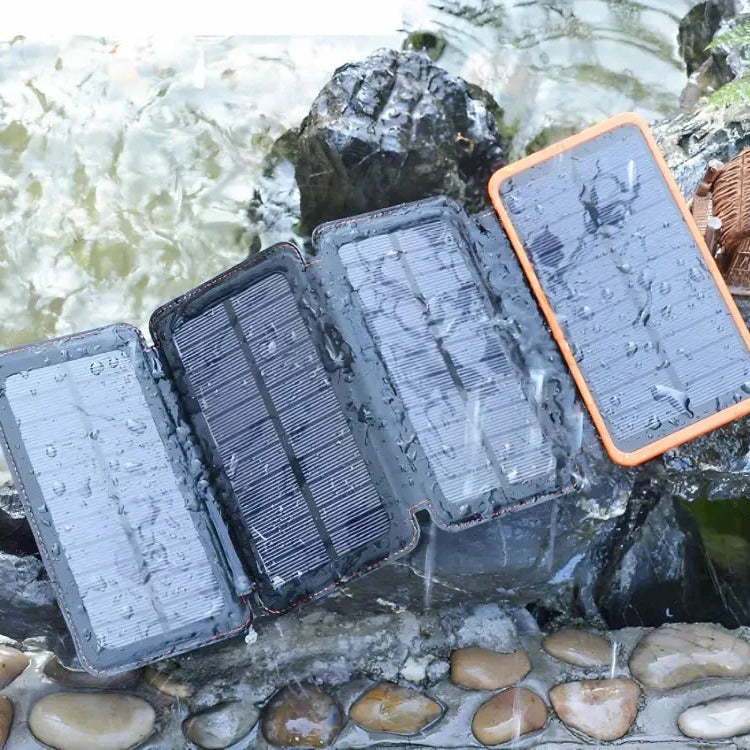 26,800mAh Solar Power Bank with Foldable Panels and Dual Ports, Flashlight All Vera Mart