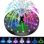 Floating Solar Fountain with 60 Color-Changing LEDs and 7 Interchangeable Nozzles All Vera Mart