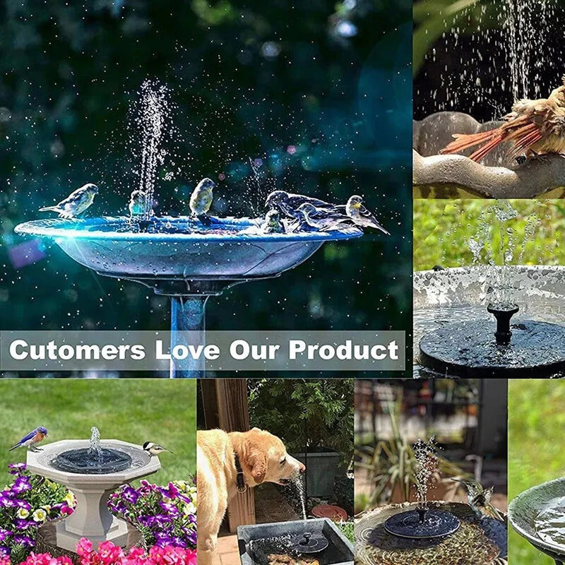 Floating Solar Fountain with 60 Color-Changing LEDs and 7 Interchangeable Nozzles All Vera Mart