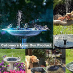 Floating Solar Fountain with 60 Color-Changing LEDs and 7 Interchangeable Nozzles All Vera Mart