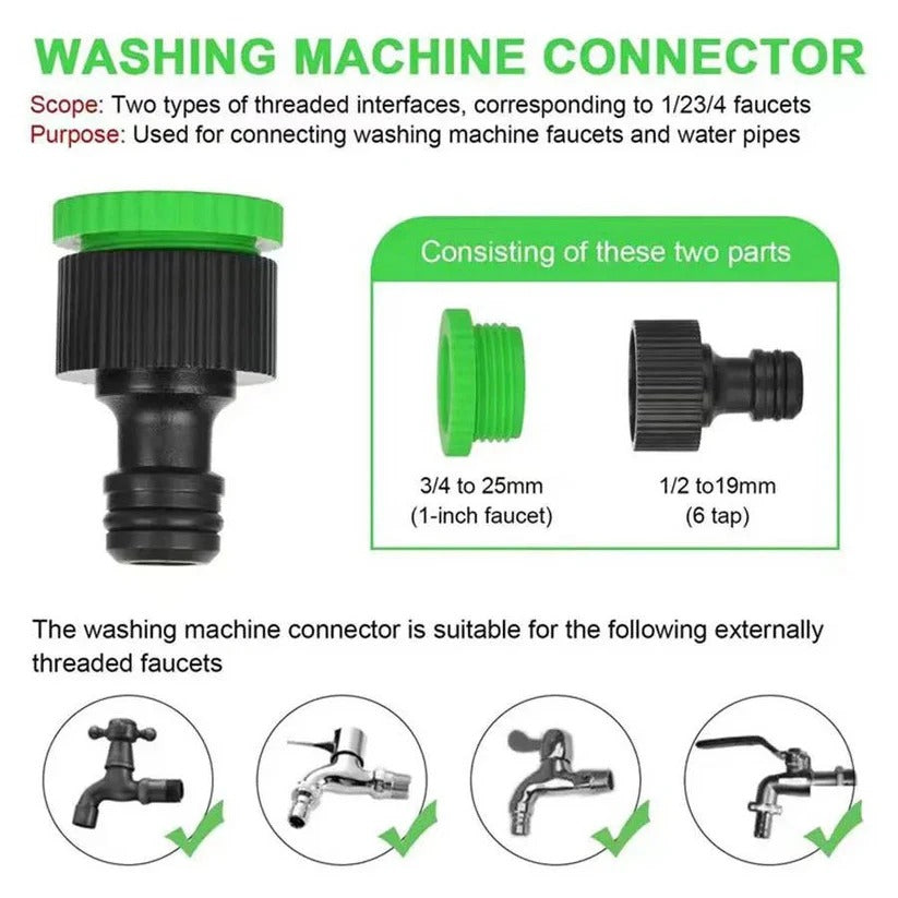 Expandable Garden Hose with 7-Spray Nozzle and Fabric Reinforced Core All Vera Mart