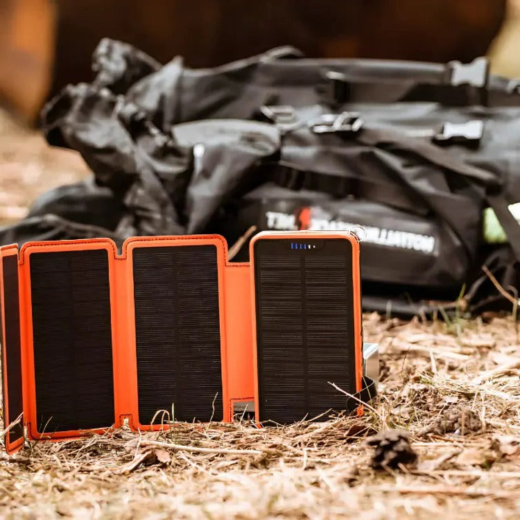 26,800mAh Solar Power Bank with Foldable Panels and Dual Ports, Flashlight All Vera Mart