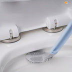 Wall Mount Toilet Brush with Deep Cleaning Bristles and Adhesive Holder All Vera Mart