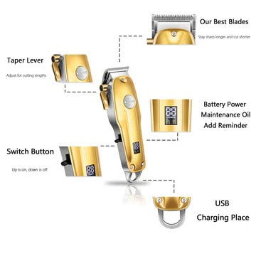 Hair Clipper Set with Outliner Trimmer and Foil Shaver, Cordless Rechargeable All Vera Mart
