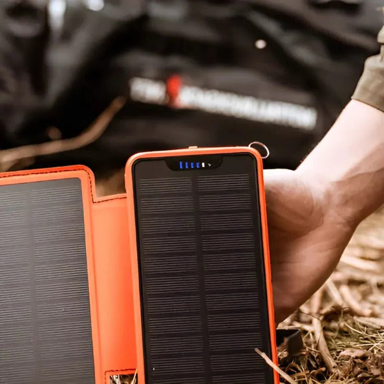 26,800mAh Solar Power Bank with Foldable Panels and Dual Ports, Flashlight All Vera Mart