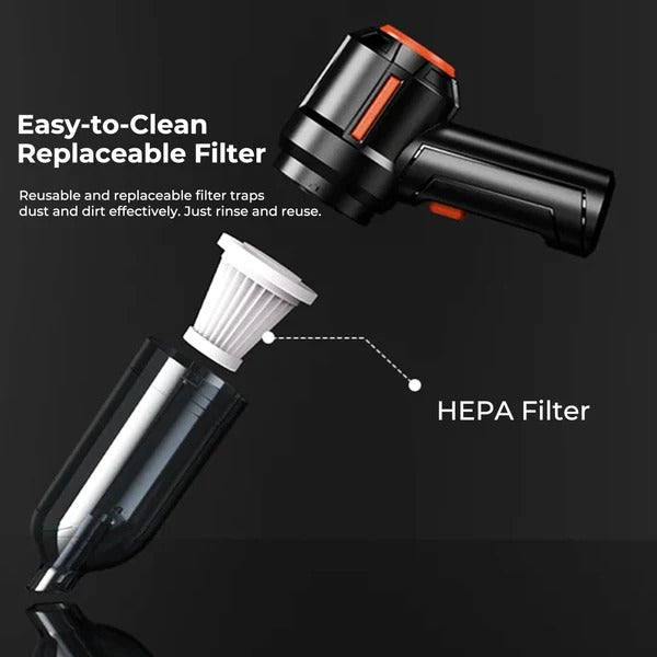 Handheld Vacuum with 90,000 Pa Suction and Six Interchangeable Nozzles for Car Interiors All Vera Mart