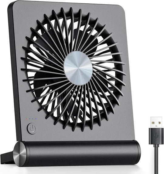 Compact Desk Fan with Three Speed Settings and 220 Degree Tilt All Vera Mart