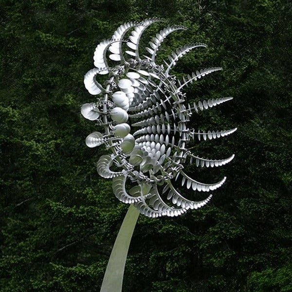 Dual Rotation Metal Garden Windmill with Opposite Spinning Blades and Stake All Vera Mart