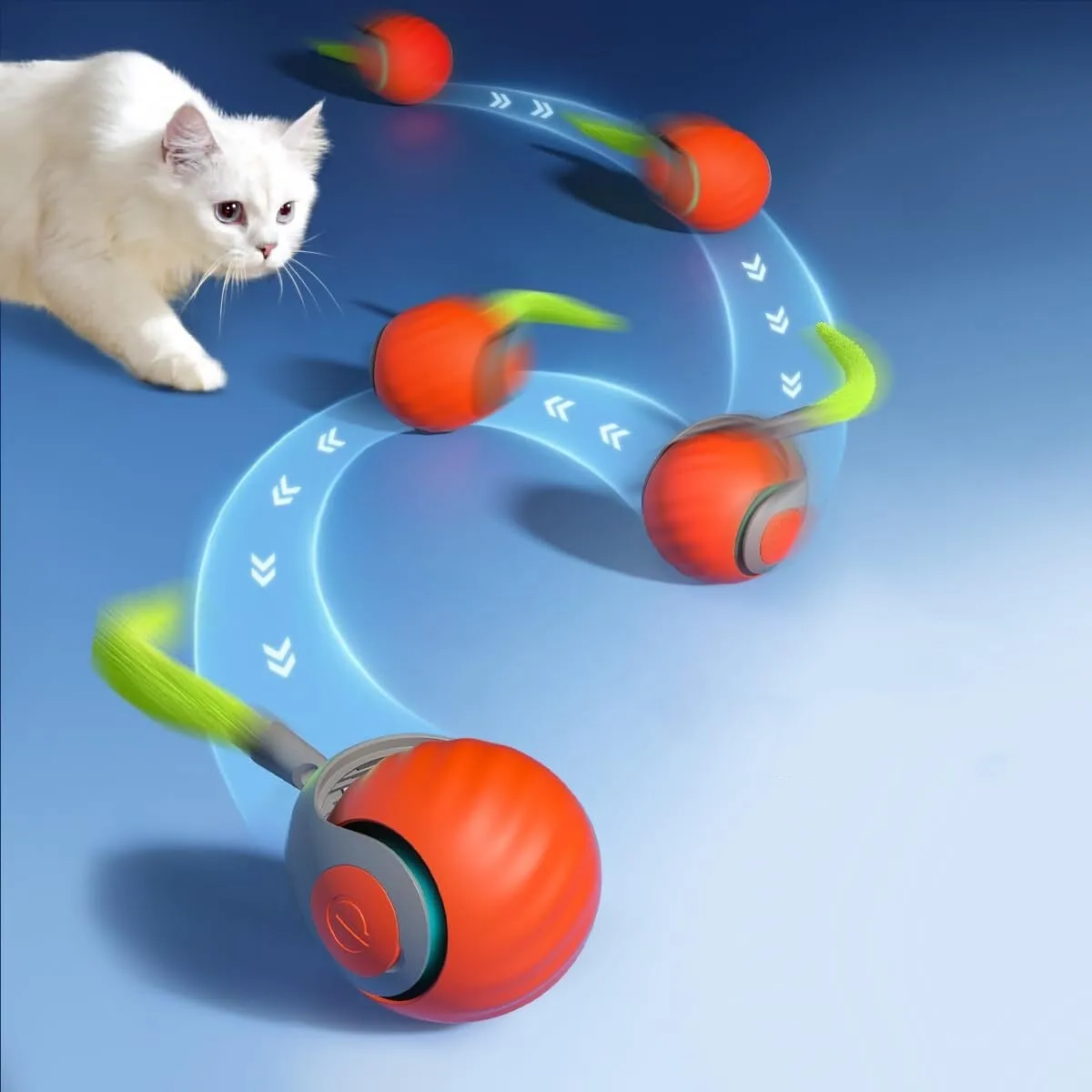 Rolling Interactive Cat Toy Ball with Rechargeable Battery and Adjustable Speed All Vera Mart