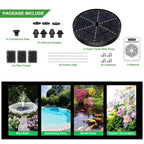 Floating Solar Fountain with 60 Color-Changing LEDs and 7 Interchangeable Nozzles All Vera Mart
