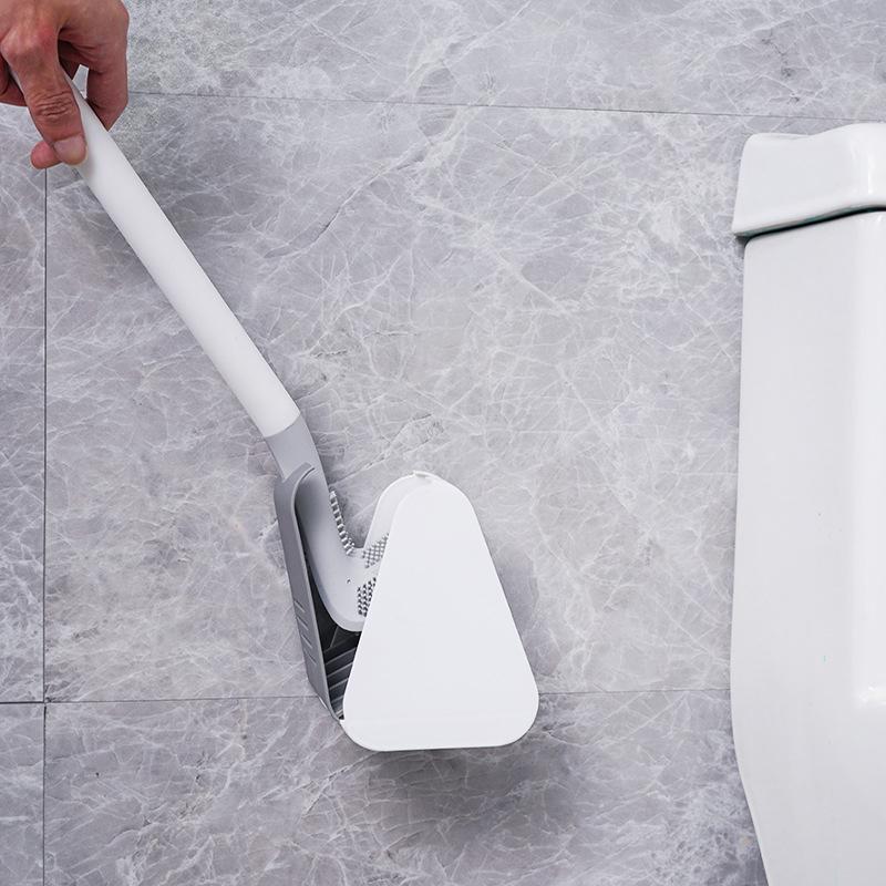 Wall Mount Toilet Brush with Deep Cleaning Bristles and Adhesive Holder All Vera Mart