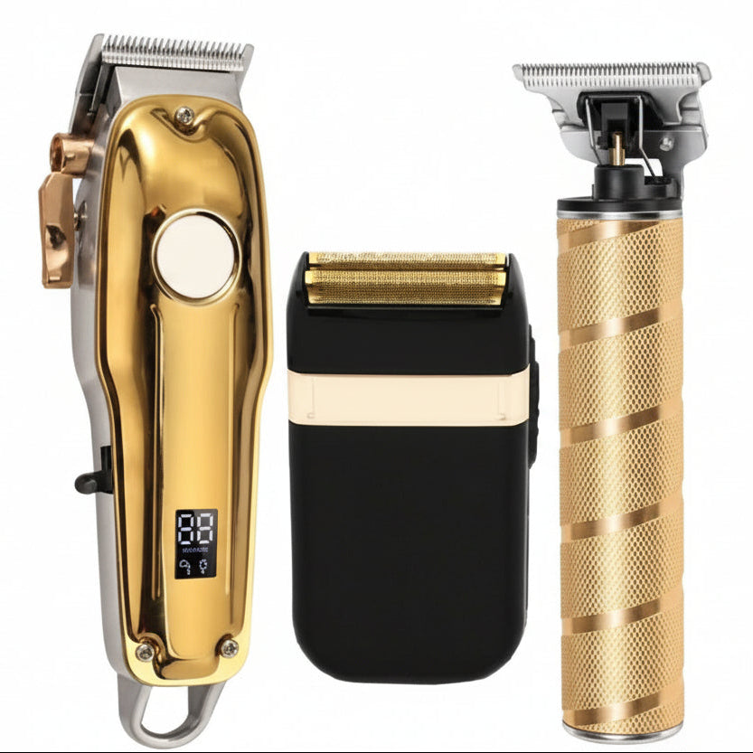 Hair Clipper Set with Outliner Trimmer and Foil Shaver, Cordless Rechargeable All Vera Mart