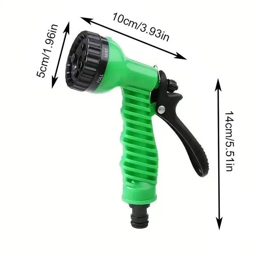 Expandable Garden Hose with 7-Spray Nozzle and Fabric Reinforced Core All Vera Mart