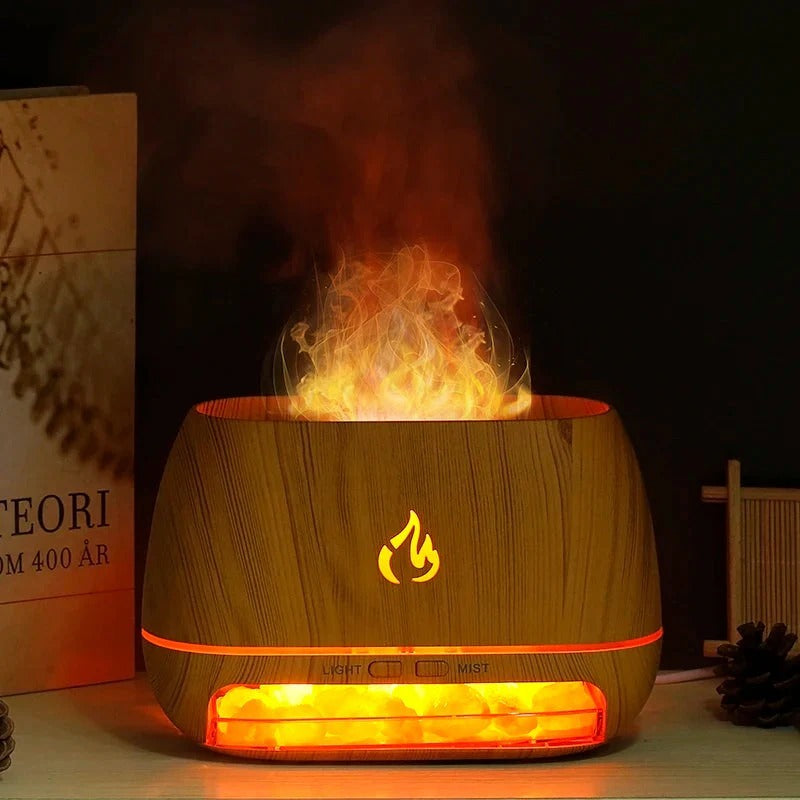 Negative Ion Salt Crystal Lamp with Warm Amber Glow and Universal Charging All Vera Mart
