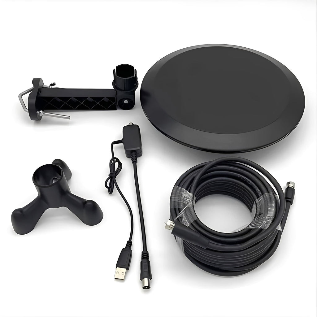 Outdoor HDTV Antenna with Extended Range Reception and Weather Resistant Housing All Vera Mart