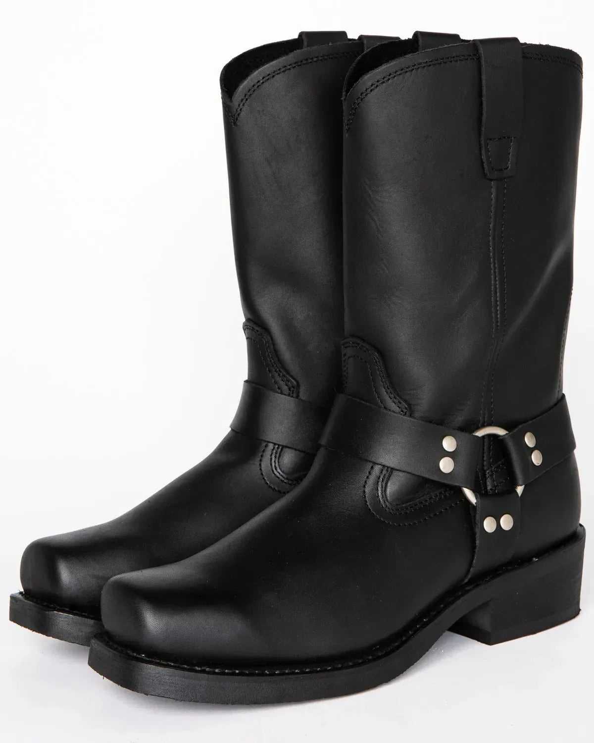 Men's 11 Inch Slip-On Harness Boots with Adjustable Straps and Oil-Resistant Sole All Vera Mart
