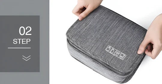 Toiletry Bag with Hanging Hook and Zippered Compartments, Foldable Travel Organizer All Vera Mart