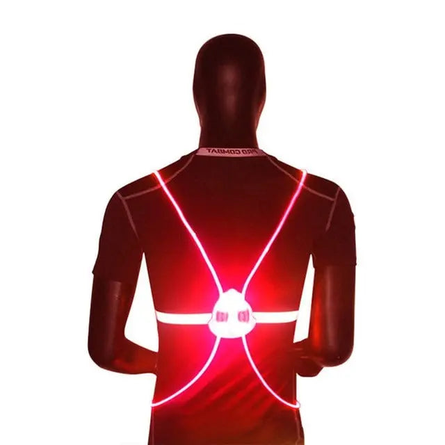 Reflective LED Safety Vest with 360-Degree Visibility and Adjustable Fit, USB Rechargeable All Vera Mart