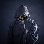 Skull Mask with Movable Jaw and Realistic Sculpted Finish, Unisex Full-Head Latex All Vera Mart