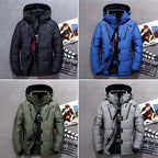 Insulated Down Jacket with Adjustable Hood and Zippered Pockets, Water-Resistant Shell All Vera Mart