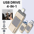 4-in-1 USB Drive with 32GB Storage and Multiple Connectors for Phones, Tablets, Computers All Vera Mart
