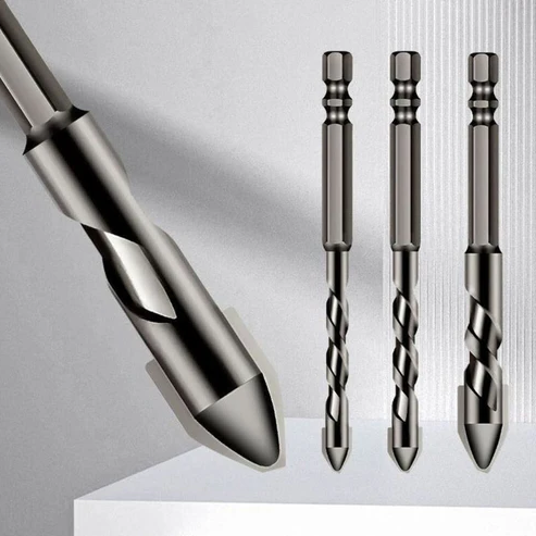 Curved Tip Drill Bit Set for Tile, Glass and Concrete with Hardened Steel All Vera Mart