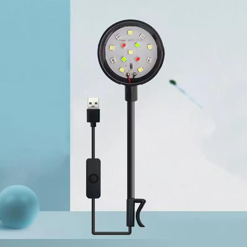 Aquarium Clip Light with Full Spectrum Bulbs and 360 Degree Gooseneck Arm All Vera Mart