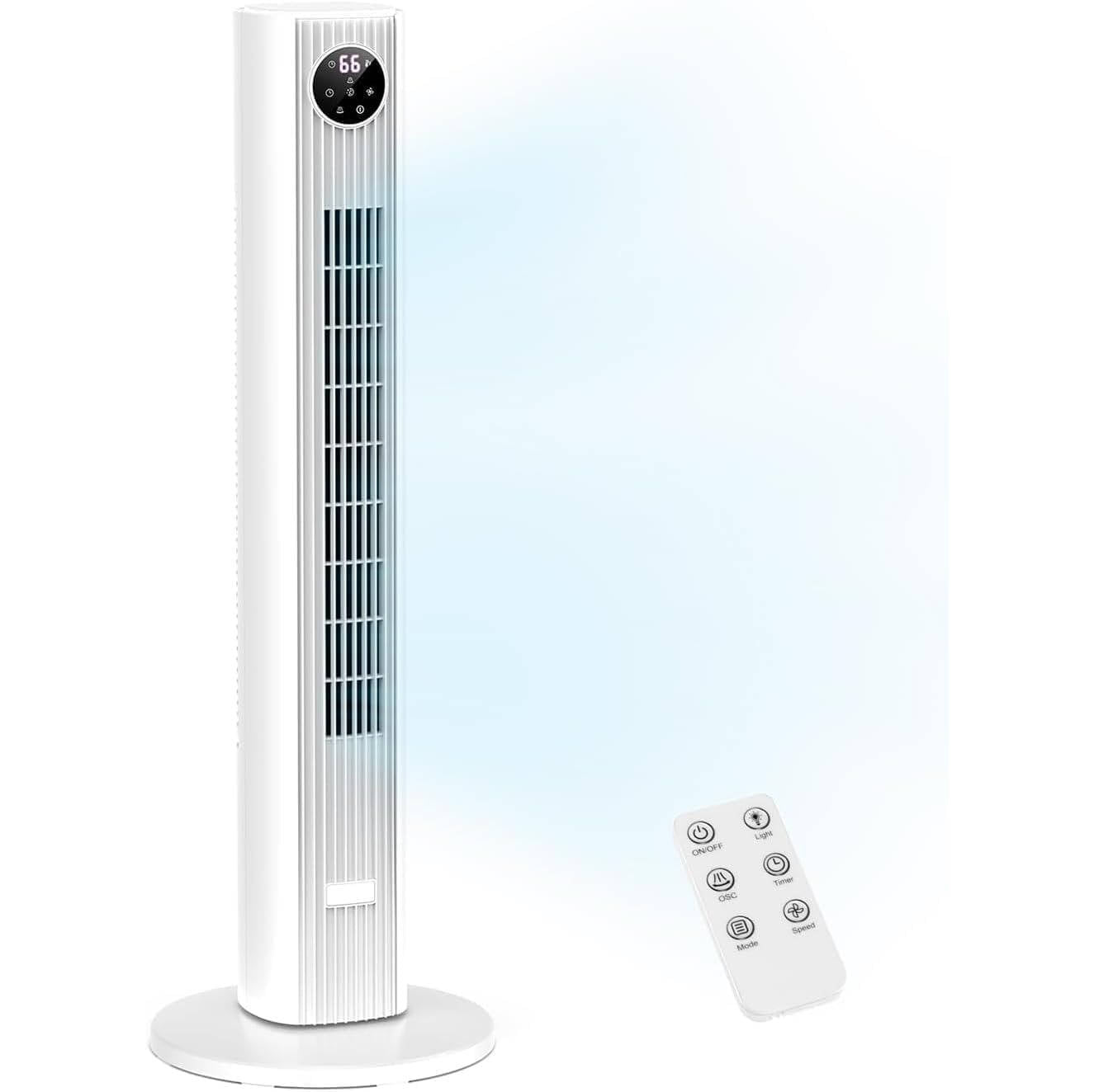 Oscillating Tower Fan with 90-Degree Swing and Remote Control, 4 Operating Modes All Vera Mart