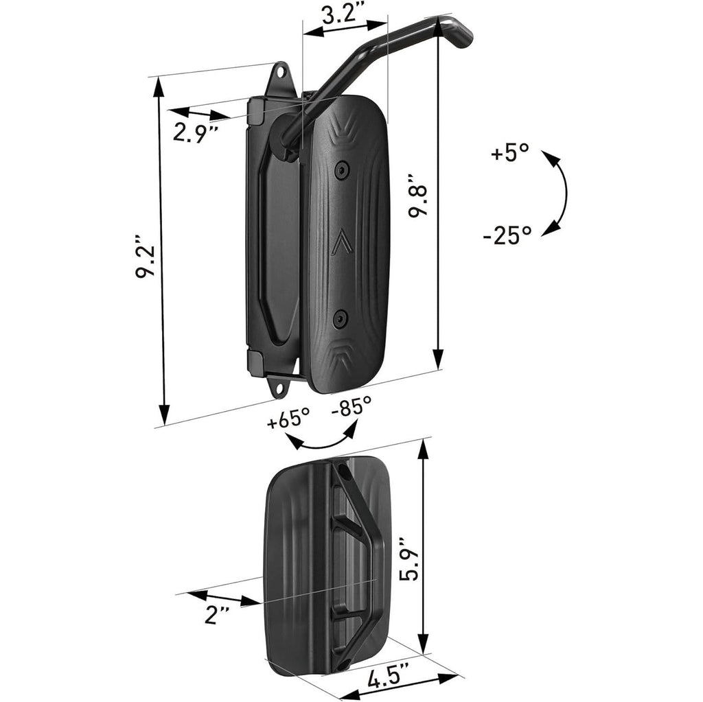 Vertical Bike Wall Mount with 150-Degree Swivel and Rubber-Coated Hook, 66lbs Capacity All Vera Mart