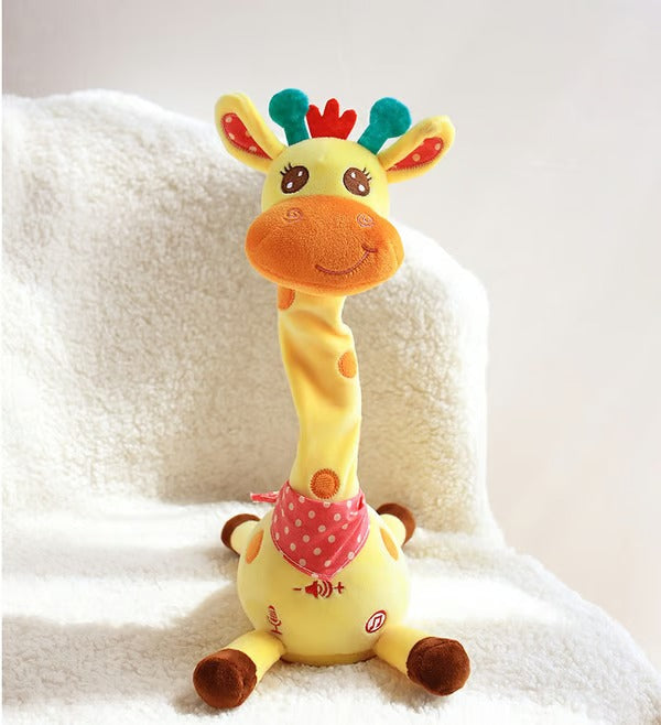 Plush Giraffe Toy with Voice Recording and Music, 12in Rechargeable All Vera Mart