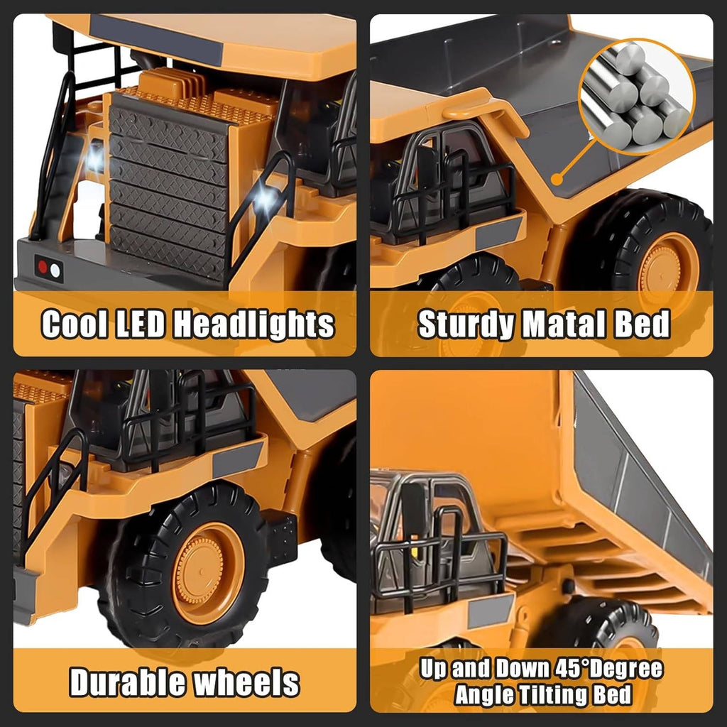 Remote Control Excavator with Three Motors and Metal Attachments for Kids All Vera Mart