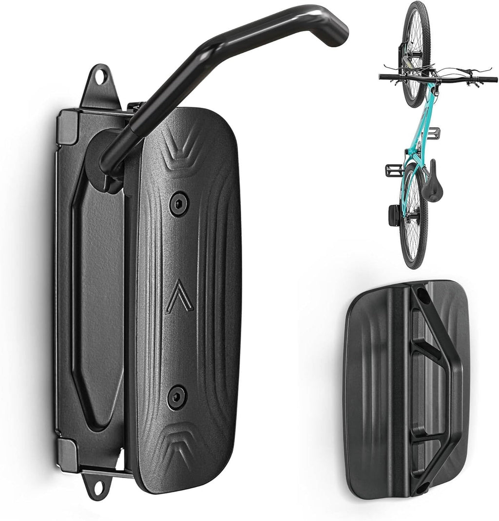 Vertical Bike Wall Mount with 150-Degree Swivel and Rubber-Coated Hook, 66lbs Capacity All Vera Mart