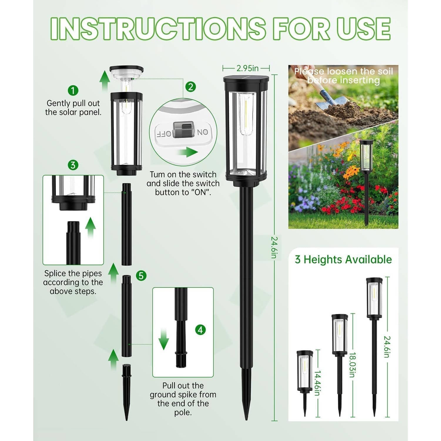 Solar Pathway Lights with Automatic Dusk Sensor and Warm White Glow for Outdoor Walkways All Vera Mart