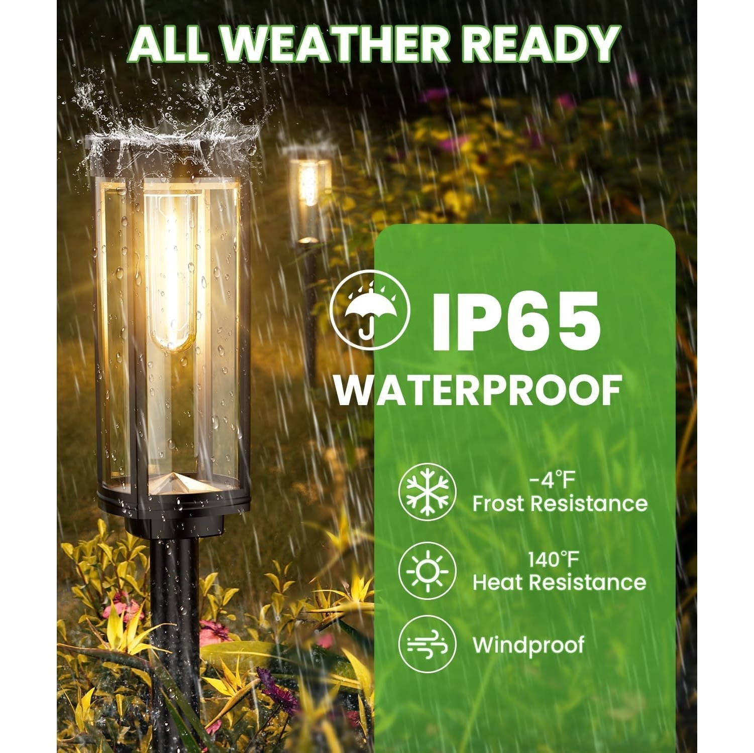 Solar Pathway Lights with Automatic Dusk Sensor and Warm White Glow for Outdoor Walkways All Vera Mart