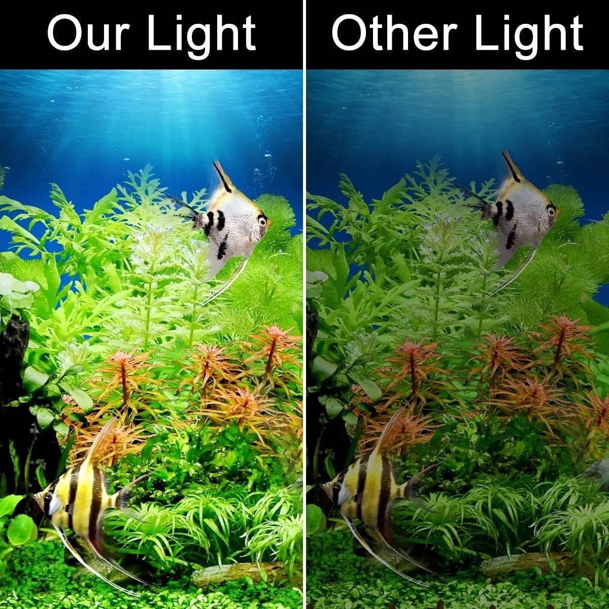 LED Aquarium Light with Clip Mount and Natural Spectrum for Plant Growth All Vera Mart