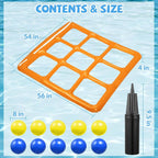 Floating Tic Tac Toe Game Board with 10 Inflatable Balls and Manual Pump All Vera Mart