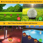 Solar Globe Lights with Cracked Glass and Dusk to Dawn Sensor, 2 Pack All Vera Mart