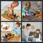 Remote Control Excavator with Three Motors and Metal Attachments for Kids All Vera Mart