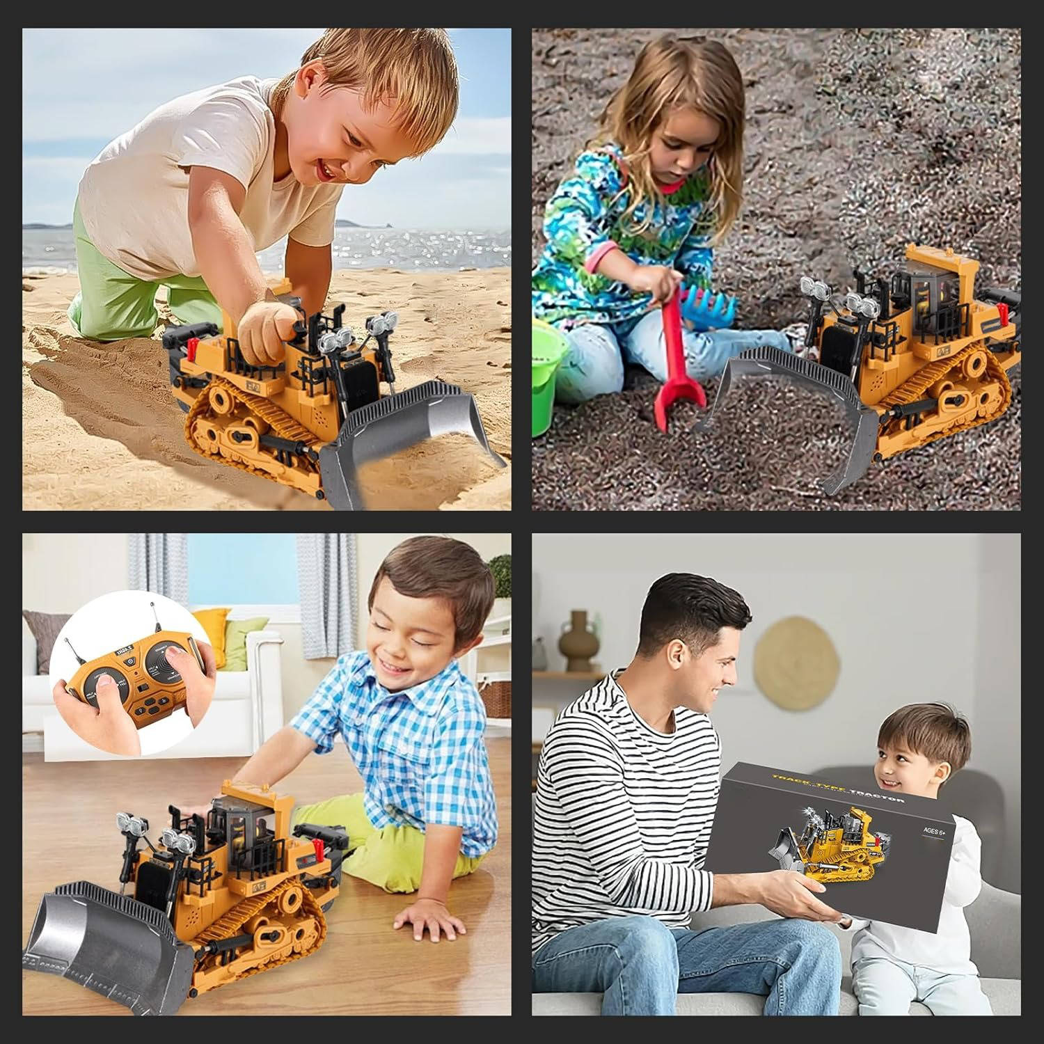 Remote Control Excavator with Three Motors and Metal Attachments for Kids All Vera Mart