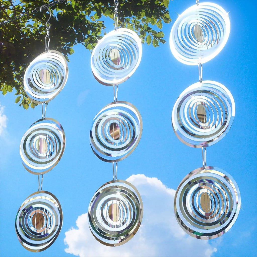 Spinning Reflective Bird Deterrent with 3D Mirror Surface and Swivel Hook All Vera Mart