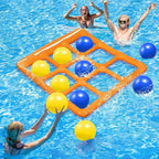 Floating Tic Tac Toe Game Board with 10 Inflatable Balls and Manual Pump All Vera Mart