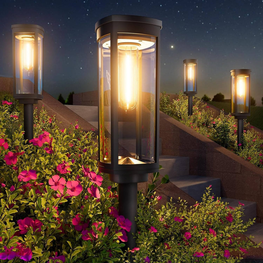 Solar Pathway Lights with Automatic Dusk Sensor and Warm White Glow for Outdoor Walkways All Vera Mart