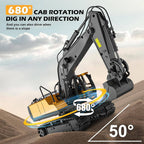 Remote Control Excavator with Three Motors and Metal Attachments for Kids All Vera Mart
