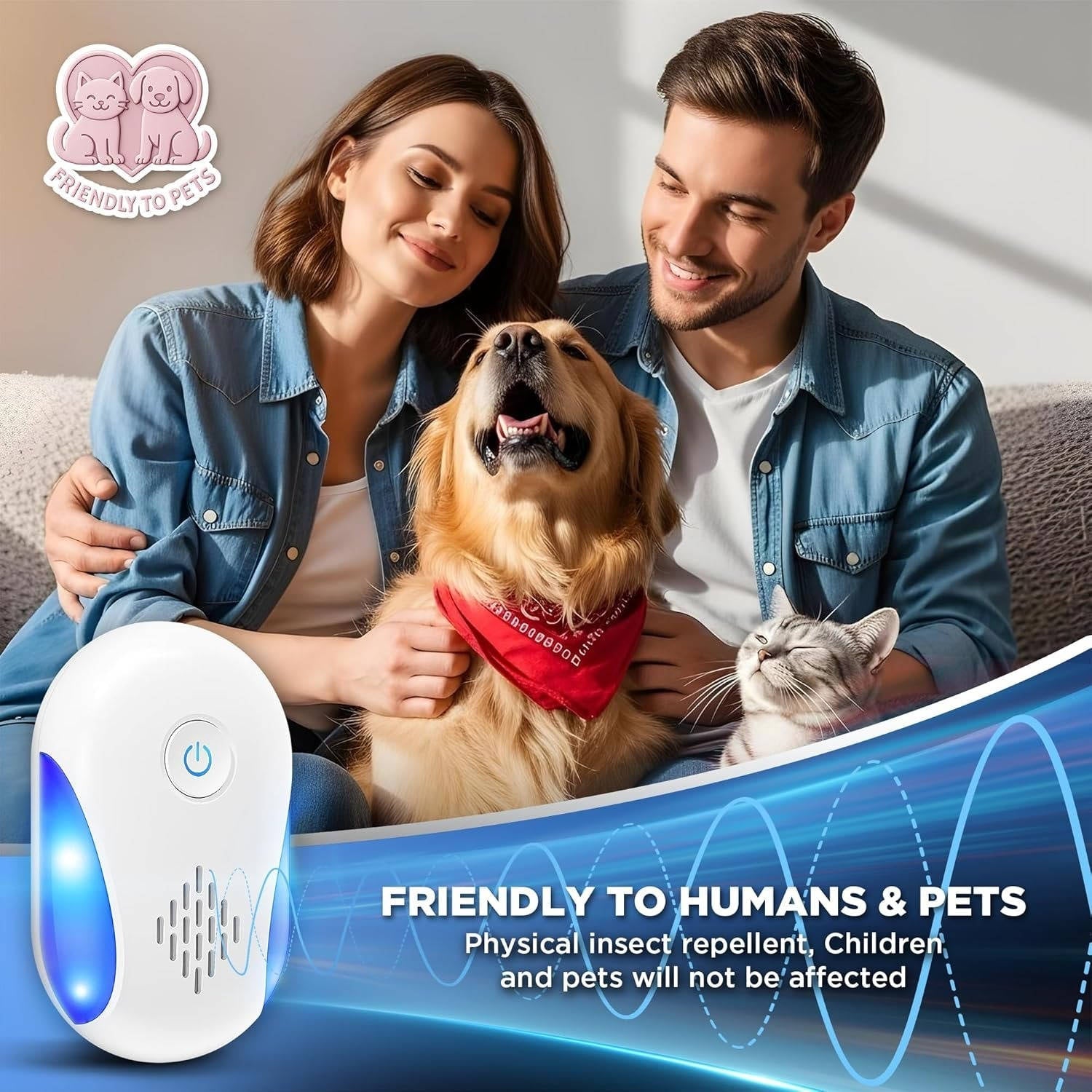 Ultrasonic Pest Repeller with Dual Frequency Modes and Nightlight, 6-Pack All Vera Mart