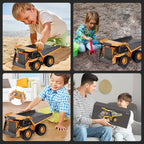 Remote Control Excavator with Three Motors and Metal Attachments for Kids All Vera Mart