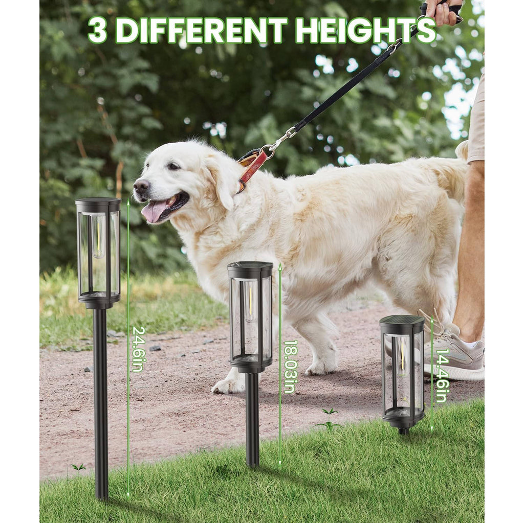 Solar Pathway Lights with Automatic Dusk Sensor and Warm White Glow for Outdoor Walkways All Vera Mart