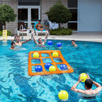 Floating Tic Tac Toe Game Board with 10 Inflatable Balls and Manual Pump All Vera Mart