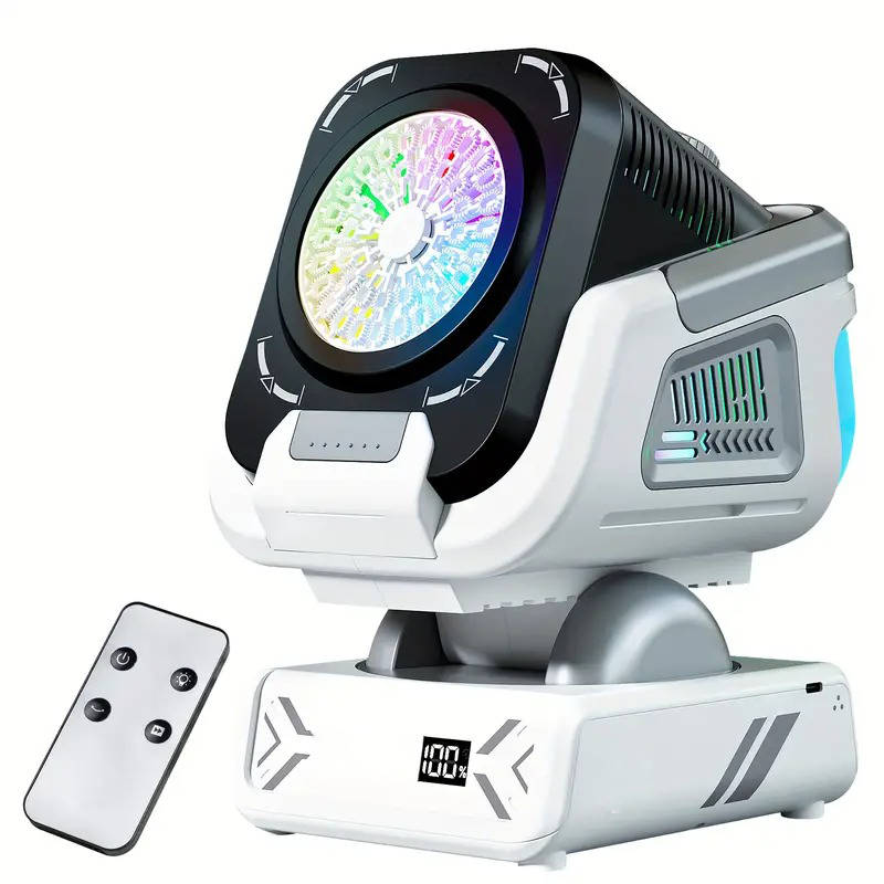 Automatic Bubble Machine with 150 Degree Rotation and RGB Lighting, 30000 Bubbles Per Minute All Vera Mart