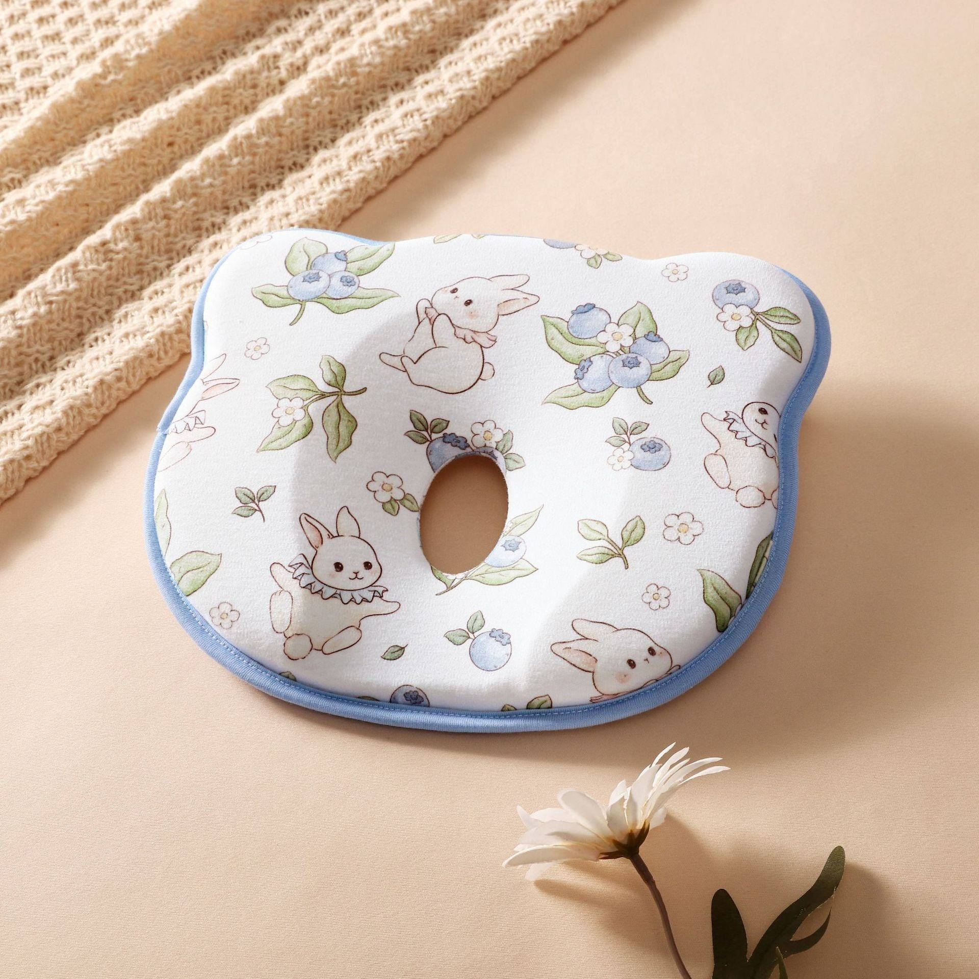 Infant Head Support Pillow with U-Shaped Groove and Velvet Cover, Machine Washable All Vera Mart